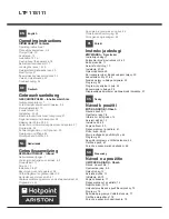 Hotpoint Ariston LTF 11S111 Operating Instructions Manual preview