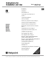 Hotpoint AHP37X Instructions For Installation And Use Manual preview