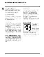 Preview for 8 page of Hotpoint FF187E Operating Instructions Manual