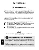 Preview for 18 page of Hotpoint FZA31 Instructions For Installation And Use Manual