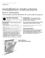 Hotpoint HDA3500NBB - Dishwasher w/ 5 Wash Cycles 6PUSHBTN Installation Instructions Manual preview