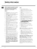 Preview for 4 page of Hotpoint HUE 62 Instructions For Installation And Use Manual