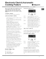 Preview for 9 page of Hotpoint HUE 62 Instructions For Installation And Use Manual