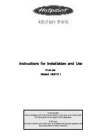 Hotpoint HUZ121 Instructions For Installation And Use Manual preview