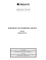 Hotpoint RZA 21 Instructions For Installation And Use Manual preview