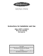 Preview for 1 page of Hotpoint Ultima DWF70 Instructions For Installation And Use Manual