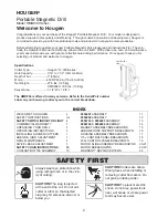 Preview for 2 page of Hougen HMD904 SERIES Operator'S Manual