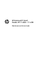 Preview for 1 page of HP 17-x Series Maintenance And Service Manual