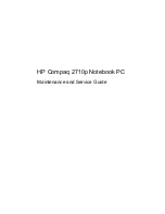 HP 2710p - Compaq Business Notebook Maintenance And Service Manual preview