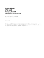 Preview for 1 page of HP 311-1025NR - Mini - Netbook Maintenance And Service Manual