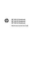 Preview for 1 page of HP 340 G3 Maintenance And Service Manual