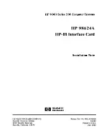 HP 98624A Installation Notes preview