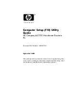 Preview for 1 page of HP Compaq dx2100 Utility Manual