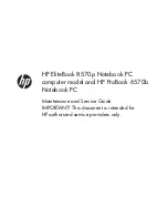 Preview for 1 page of HP EliteBook 8570p Maintenance And Service Manual