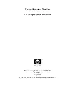 Preview for 1 page of HP Integrity rx2620 User'S & Service Manual