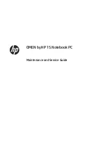 HP OMEN 15-ce100 Maintenance And Service Manual preview