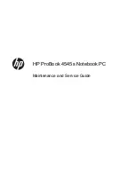 Preview for 1 page of HP ProBook 4545s Maintenance And Service Manual