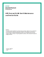 Preview for 1 page of HP ProLiant DL360 Gen10 Maintenance And Service Manual