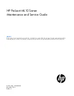 HP ProLiant ML10 Maintenance And Service Manual preview