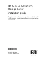 Preview for 1 page of HP ProLiant ML350 G5 Installation Manual