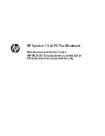 HP Spectre 13x2 Pro Maintenance And Service Manual preview