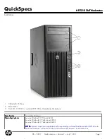 HP Workstation Z210 CMT Specifications preview