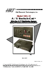 HRT A/V Switch-Cat VSA-31 Manual preview