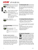 Preview for 8 page of HSM HSM1014 Operating Instructions Manual