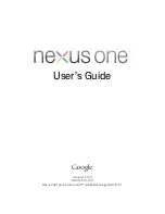 HTC Nexus One User Manual preview