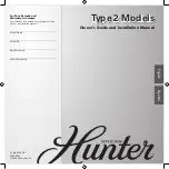 Preview for 1 page of Hunter 28035 Owner'S Manual And Installation Manual