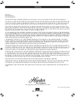 Preview for 20 page of Hunter 80707 Owner'S Manual