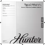 Preview for 1 page of Hunter Grant Park 21711 Owner'S Manual And Installation Manual