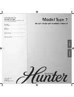 Preview for 1 page of Hunter MODEL TYPE 7 23347 Owners And Installation Manual