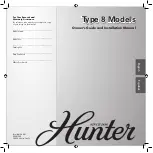 Preview for 1 page of Hunter Type 8 Owner'S Manual And Installation Manual