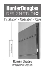 Preview for 1 page of HunterDouglas Design Studio Installation Operation Care