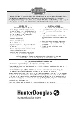 Preview for 24 page of HunterDouglas Natural Elements Installation Operation Care