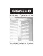 Preview for 1 page of HunterDouglas Palm Beach Polysatin Installation Operation & Maintenance