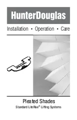 HunterDouglas Pleated Standard LiteRise Installation Operation Care preview