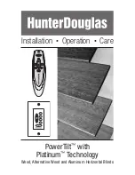 Preview for 1 page of HunterDouglas PowerTilt Installation Operation And Care