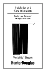 HunterDouglas Vertiglide Applause Honeycomb Installation And Care Instructions preview