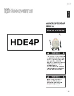 Preview for 3 page of Husqvarna HDE4P Owner'S/Operator'S Manual