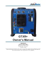 HydraMaster GTXR+ Owner'S Manual preview