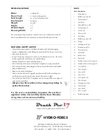 Preview for 9 page of Hydro-Force Brush Pro 17 Operator'S Manual