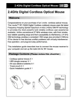 Preview for 3 page of I-Rocks Digital Cordless Optical Mouse RF-7550A Quick Installation Manual