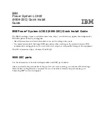 Preview for 1 page of IBM 9006-22C Quick Install Manual