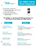 Ice-O-Matic Hotel Dispenser CD 40030 Series Specifications preview