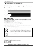 Preview for 2 page of Ice i20NB Operator'S & Parts Manual