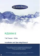 Iceking RZ205W.E Installation And Operating Manual preview