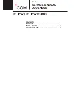 Preview for 1 page of Icom IC-PW1 Service  Manual Addendum