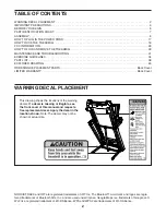 Preview for 2 page of ICON Health & Fitness NordicTrack Commercial 1250 User Manual